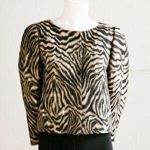 Boss Hugo Boss Textured Zebra Print Cropped  Blazer